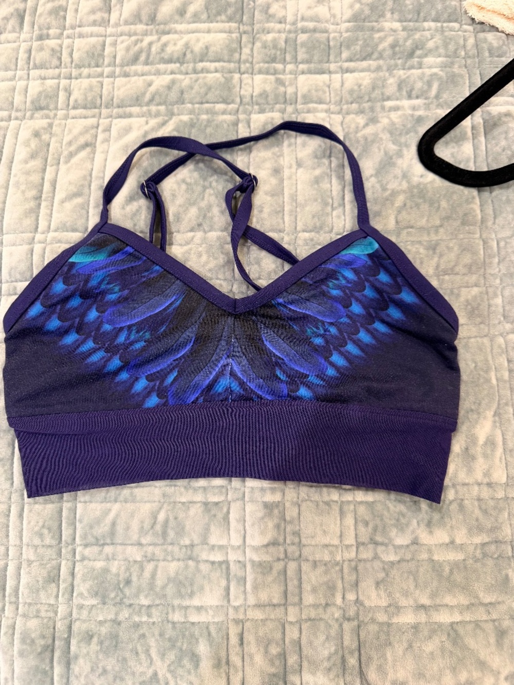 All Yoga Peacock Navy Bra - Size XS